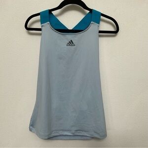 Adidas Light Prime Blue Razorback Workout Tank Top Size Large Mesh Back